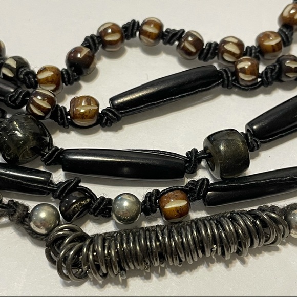 artisan crafted boho mixed multi strand necklace - Picture 5 of 9